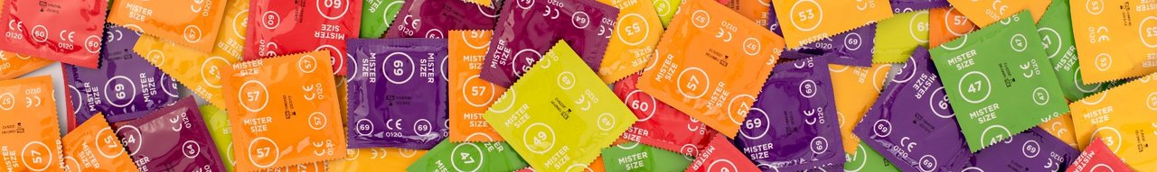 Разноцветный микс презервативов Mister Size