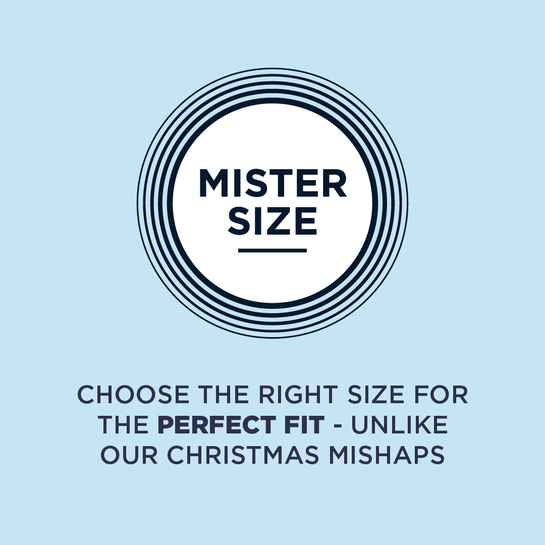 Логотип Mister Size с текстом под ним: Выберите правильный размер для идеальной посадки